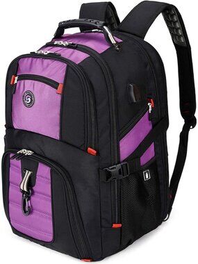 Women's Purple Travel Laptop Bag College Business Work School Backpack